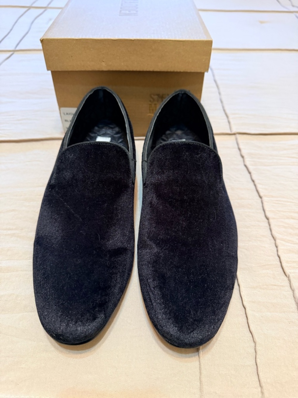 Steve Madden Black Velvet Slip-On Loafers